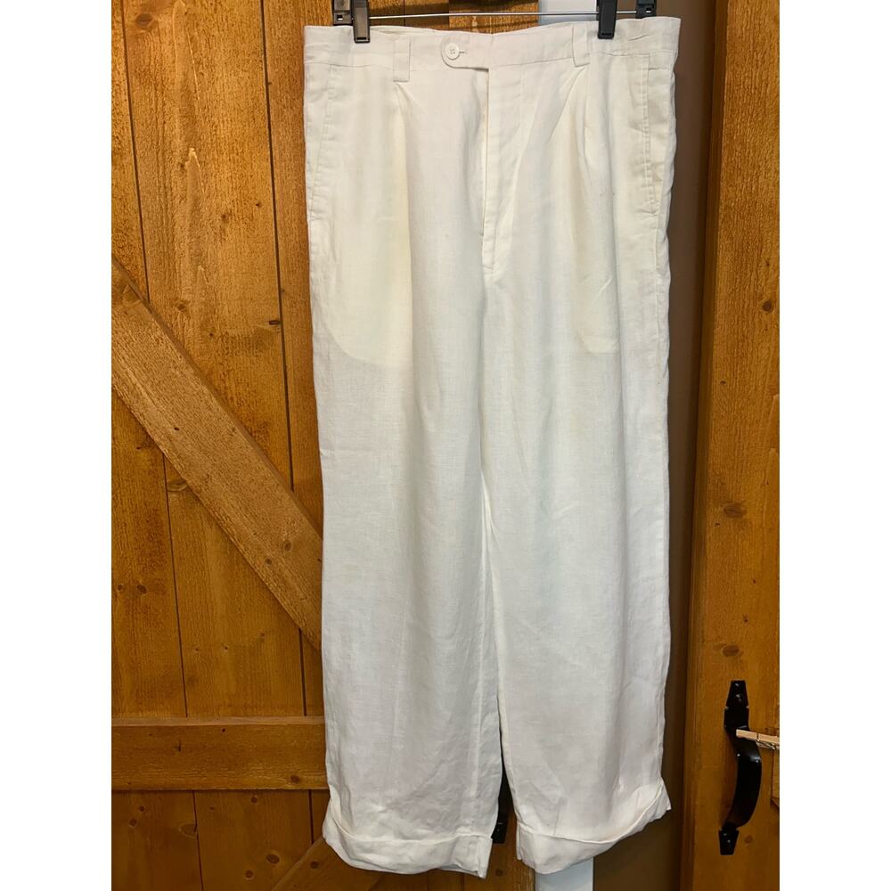 Men's 100% Linen White Pants GUC 34x29
